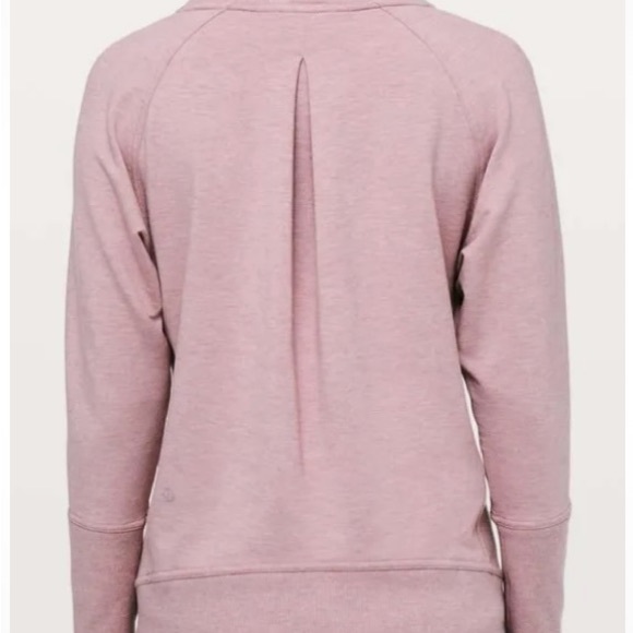Lululemon Size 8 High Lines Pullover Sweatshirt Heathered Mauve Pink Athleisure - Picture 5 of 7